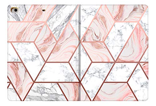 Image of DuraSafe Cases for iPad Pro 11 inch 2nd Gen Folio Printed Case A2228 MY232HN /A A2068 A2230 MXDC2HN /A MXDE2HN /A MXDD2HN /A MXDF2HN /A A2231 MY332HN /A MY342HN /A MXEW2HN /A MXEY2HN /A - Marble Pink