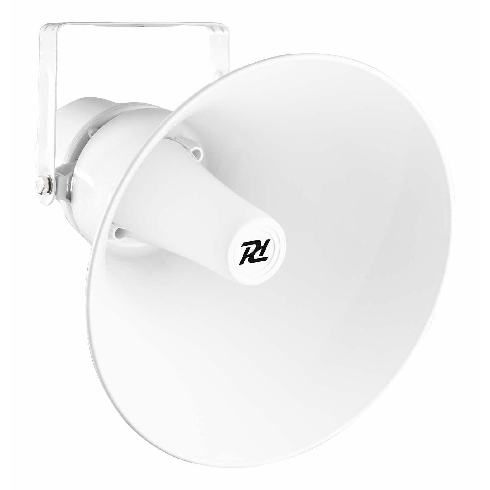 Power Dynamics HSR30 Proyector de Sonido de Largo Alcance con bocina Redonda de 7,5W, 15W, 30W RMS o 100V para megafonía de Interior o de Exterior IPX6 Resistente a la Intemperie, Color Blanco