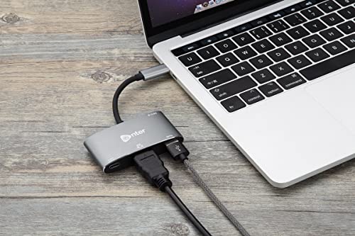 Image of Enter High-Speed 3-in-1 Type C to HDMI Adapter, PD Charging Upto52W, USB3.0 Delivers Quick Transfer Speed of 5GBPS, UHD 4K@30Hz, Aluminium Case