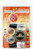 Eulenspiegel 730577 - Glitzer Tattoo Set Tribal Animals, Glitter-Set, für Karneval, Mottoparty