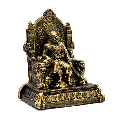 Image of eSplanade Resin Chhatrapati Shivaji Maharaj Statue Idol Sculpture Showpiece Figurine Murti - Golden - 5 inch Inches