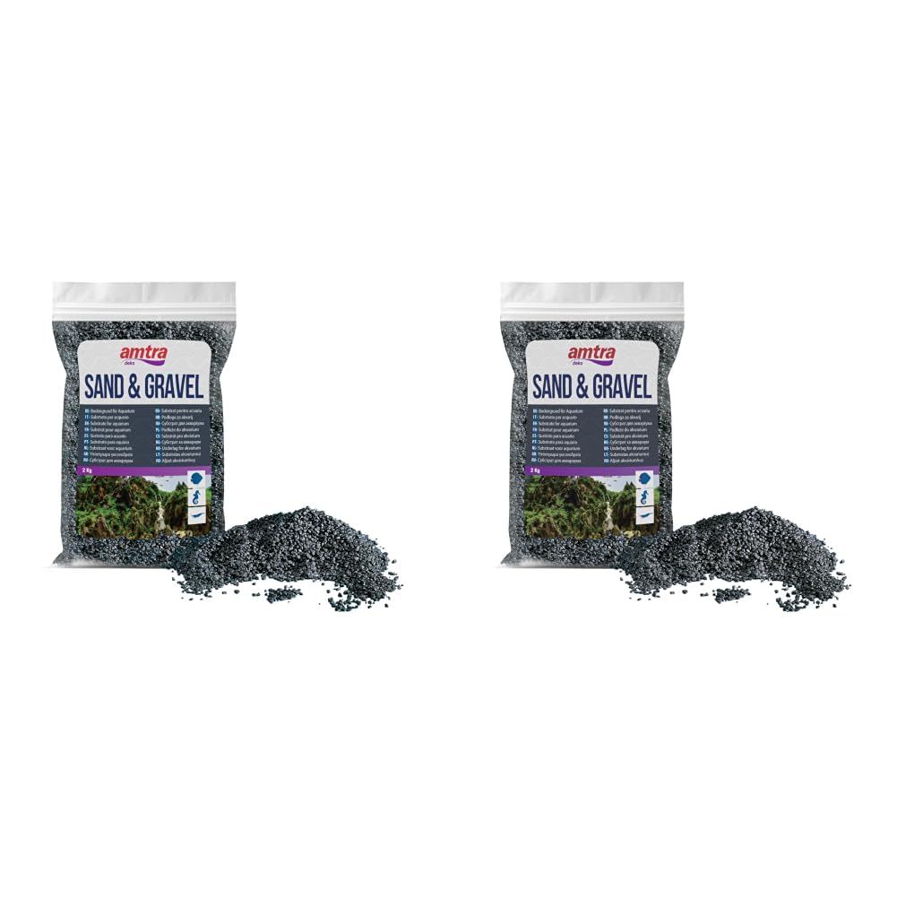 Amtra Quartz en Céramique pour Aquariophilie Noir, 2 kg (Lot de 2)