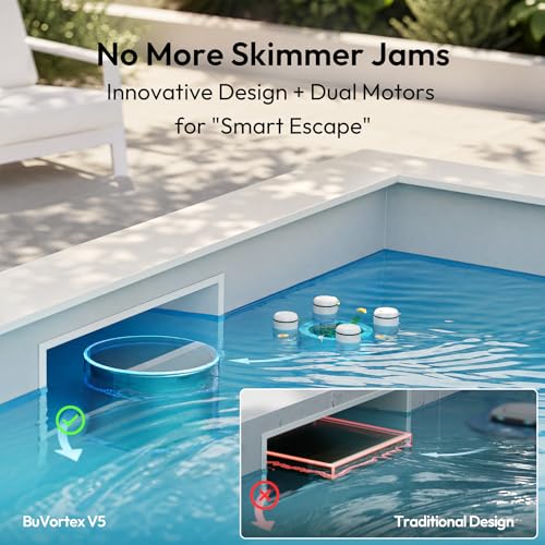 Image of (2026 New) BUBLUE F10 Pool Surface Skimmer Robot,Robotic Pool Skimmer with App Control,Powerful Suction,5L Filter,Dual Cleaning Modes, AI Navigation,Ideal for In-Ground & Above-Ground Pools,White