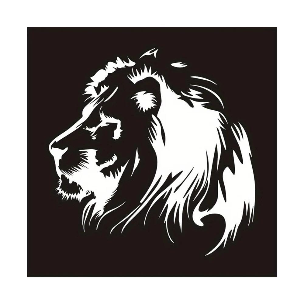 Meditation Lion Vinyl Decal Animal Car Sticker for Automobiles Motorcycles Windows Bumpers(White)
