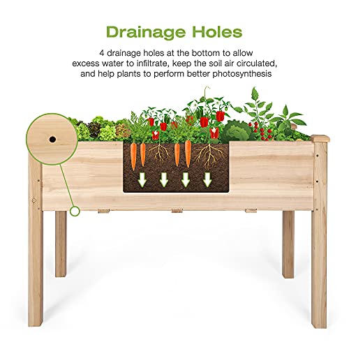 Vilobos Raised Garden Bed, Wooden Raised Planter Box With Legs Outdoor Elevated Garden Bed Kit For Vegetables Flower Herb Succulents #TOP3