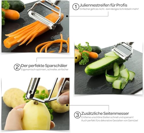 Image of Peeler, potato peeler, universal peeler, stainless steel for fruit and vegetables, dishwasher-safe