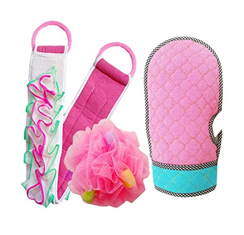 Black Temptation Double Side Scrubbing Strap for Men/Women£¬Back for Shower,bathroom towels,Pink