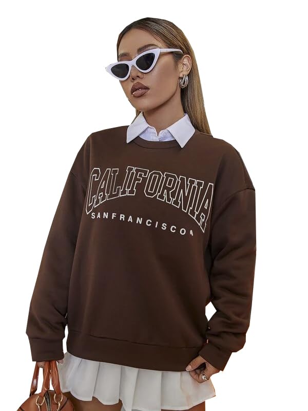 sxv style SXV 'California Sanfrancisco’ Printed Cool Aesthetic Drop Shoulder Oversized Sweatshirt-picture-48
