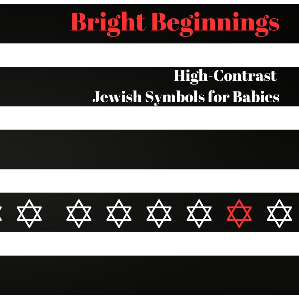 Bright Beginnings High-Contrast Jewish Symbols for Babies: A perfect book for toddler with Jewish symbols (High-contrast book red)