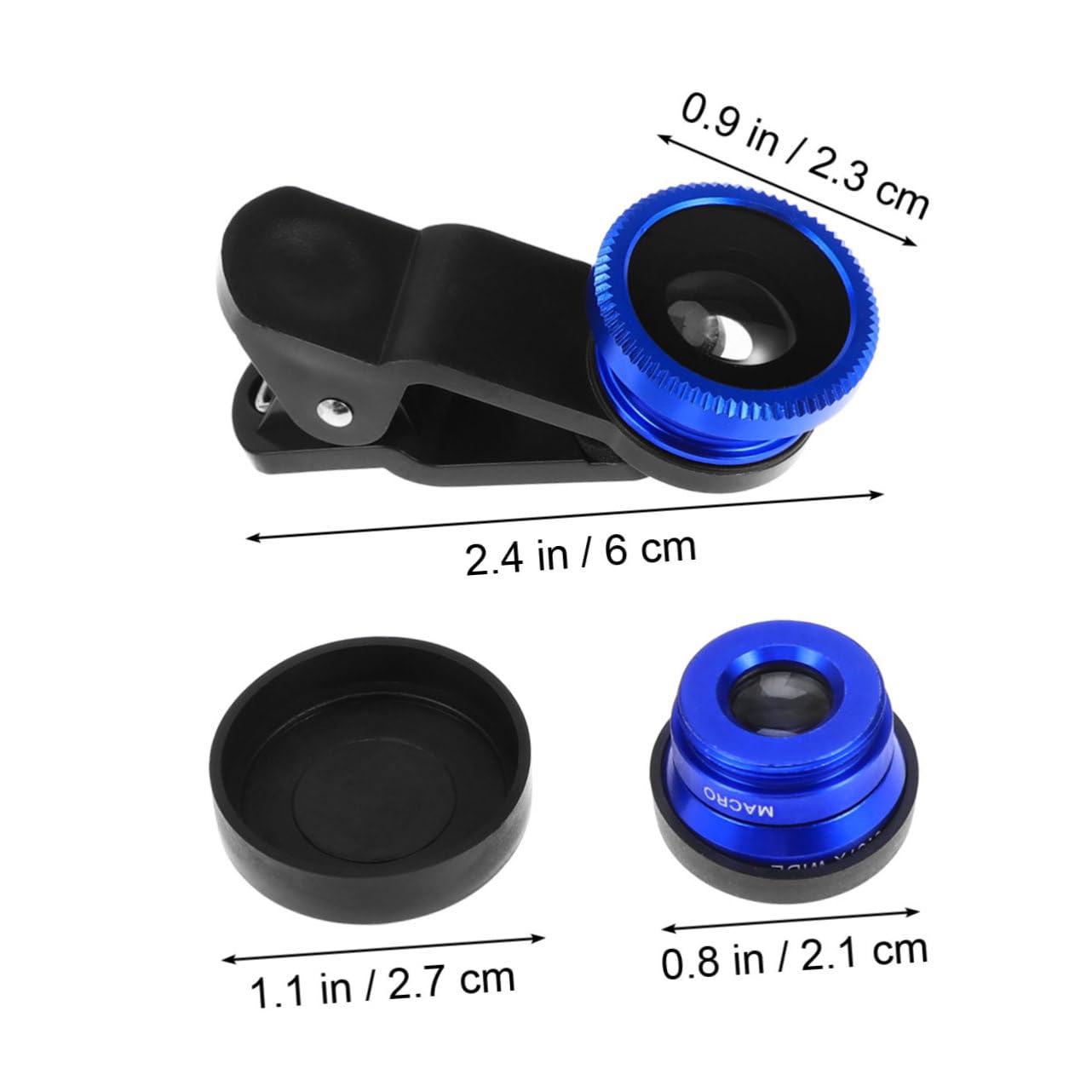 LALAFINA 3-in-1 Wide Angle Macro Fisheye Lens for 0.67x Super Wide Clip-on Camera for Smartphones Total Compatibility