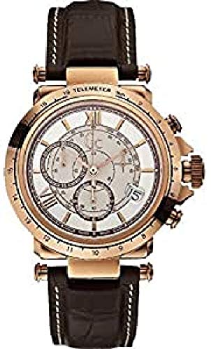 Guess Homme Chronographe Quartz Montre avec Bracelet en Cuir X44001G1