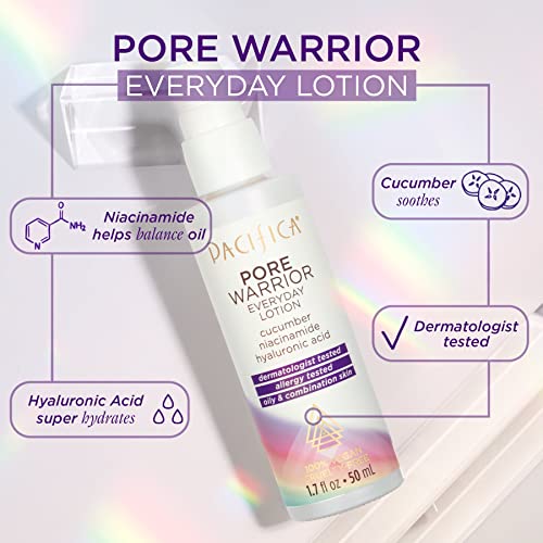 Pore Warrior Everyday Lotion - Cucumber by Pacifica for Women - 1.7 oz Lotion, White, 50.28 ml (Pack of 1) - Image 3