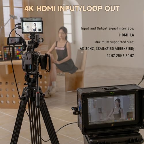 VILTROX DC-X2 Touchscreen Camera Field Monitor, 2000 Nits 6 inch On Camera Monitor 4K HDMI in/Out 3D Lut Full Waveform 1920X1080 HD Focus Peaking Assist Video Field Monitor with Sunshade Hood Battery - Thumbnail 4