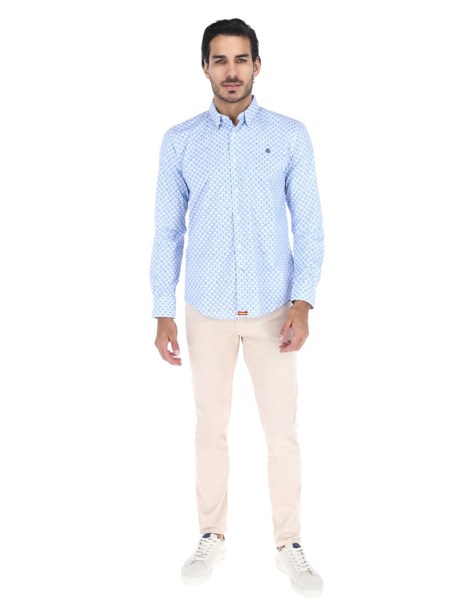 SCANDRO Men´s Long Sleeve Slim Comfort Blue Shirt