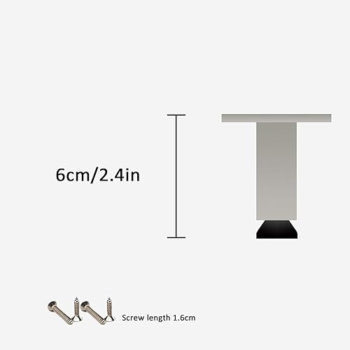 Miniatura 2 de Silente antideslizante ajustable cama cama cama refuerzo lateral de aleación de aluminio patas de cama, muebles cuarto de baño, patas de sofá de