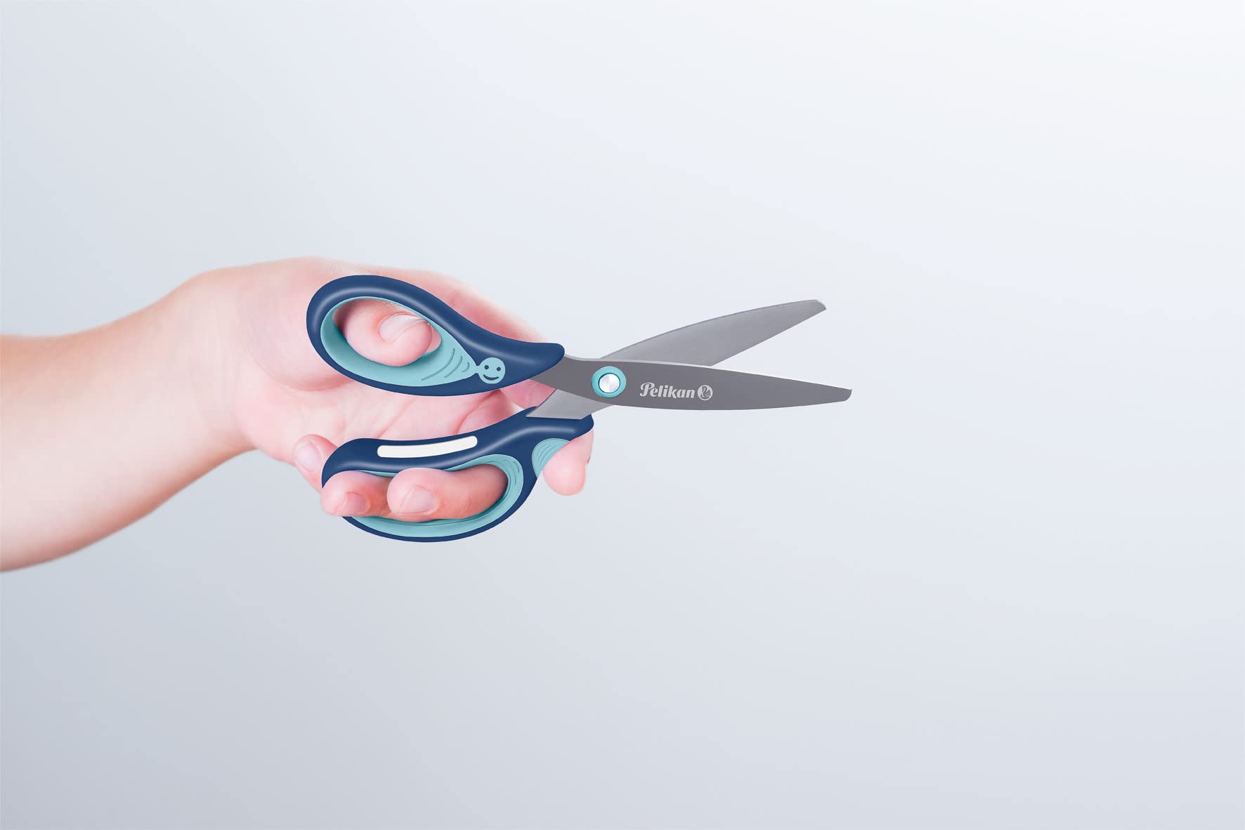 Forbici Griffix Pelikan per destrimani con punte arrotondate - Blu