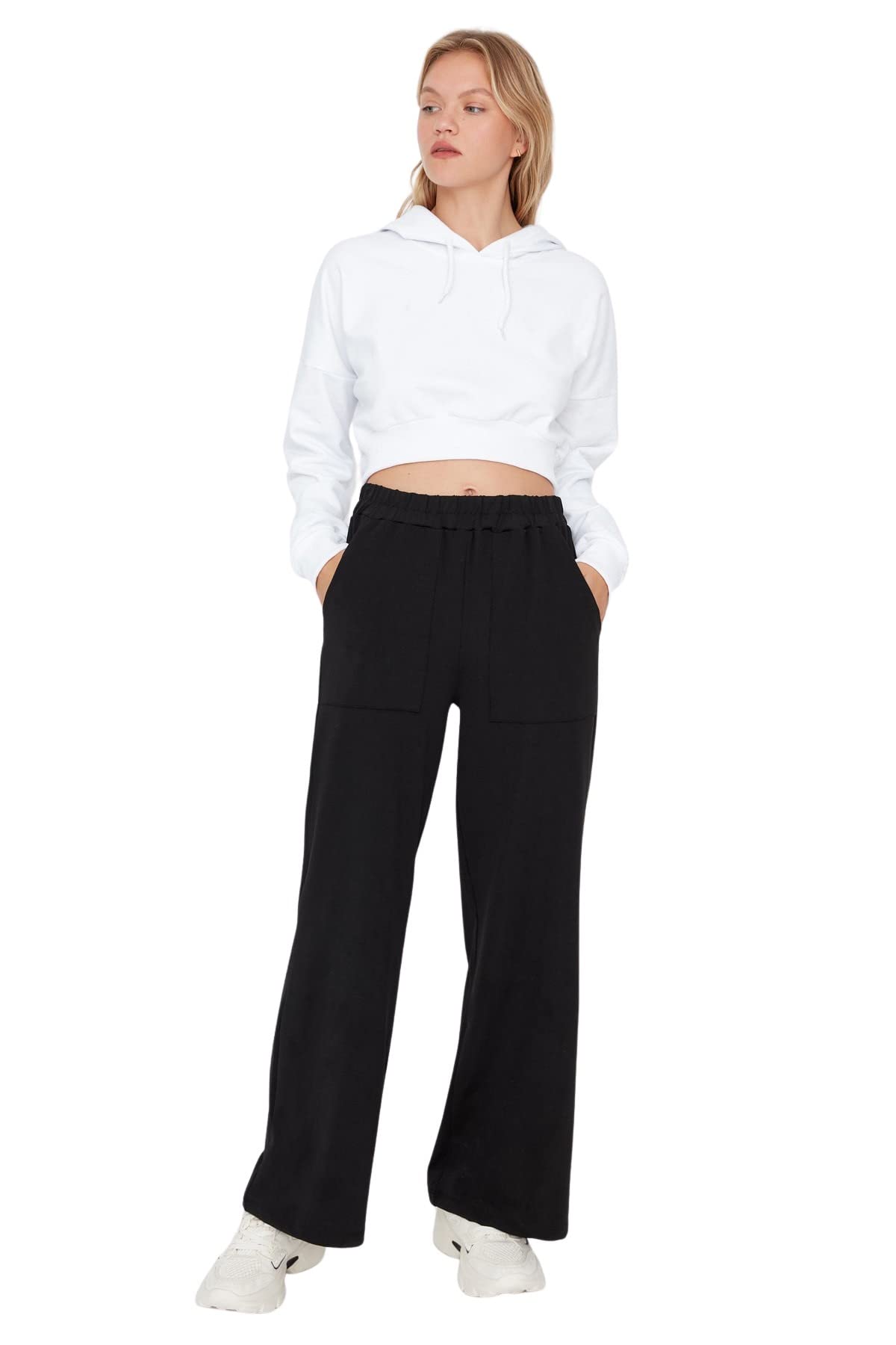 Trendyol Sweatpants - Black - Wide Leg