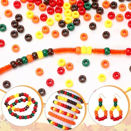 image for UPINS 1200Pcs Fall Pony Beads,Autumn Thanksgiving Pony Beads for Jewel