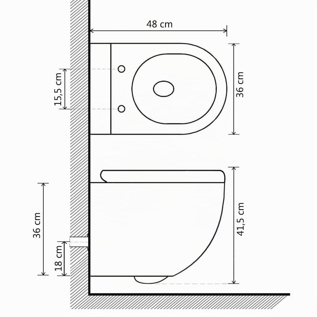 vidaXL Toilette Senza Bordo Sospesa con Funzione Bidet Ceramica Bianca