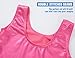 TENVDA Gymnastics Leotards for Girls 6-7 Years Old Sparkle Metallic Hot pink Tumbling Outfit Sleeveless Workout Bodysuits