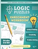 Logic Puzzles Workbook: Math, Writing, and Art Enrichment & Challenge Activities for Kids (Grades 3rd, 4th, 5th, 6th)