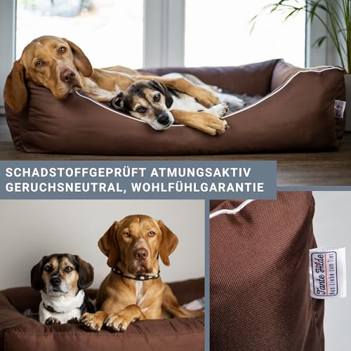 Tante Hilde Hundebett Norderney XXL (100x80x25) Grau – Waschbar, Robust und Gemütliches Hundebett & Hundekorb in Verschiedenen Größen – Ideal für mittelgroße Hunde z.B. Australian Shepherd, Collie