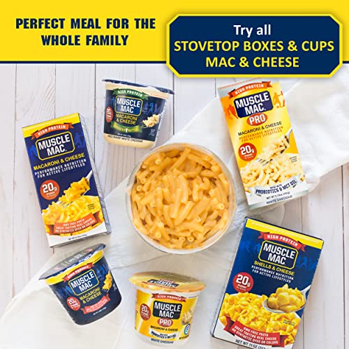Muscle Mac Macaroni and Cheese Dinner with Real Cheese, Microwaveable, 20g of protein, 3.6 oz per cup (Pack of 12) - Thumbnail 4