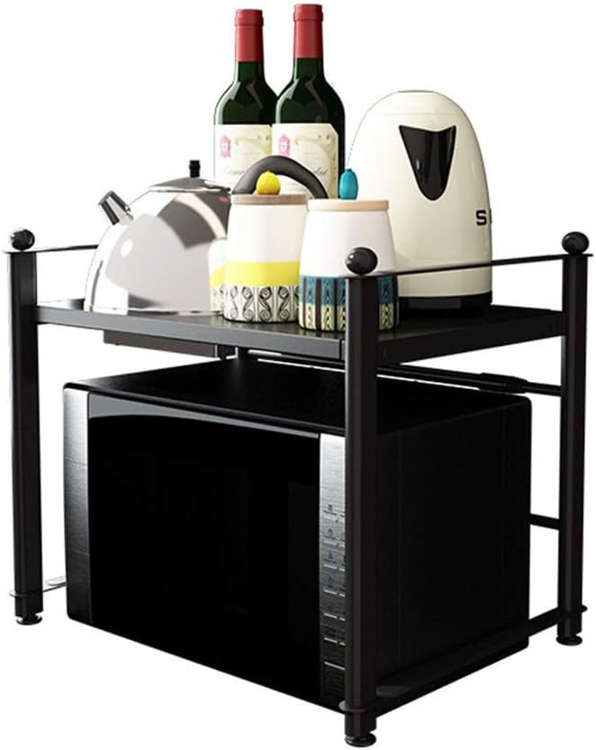 オーブンラック 調理台ラック ブラック 楽天市場】レンジ上ラック おしゃれ 伸縮 黒 レンジ棚 キッチン