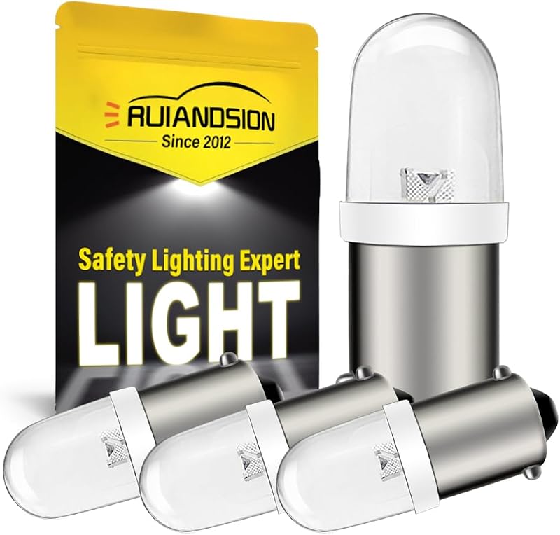 Lâmpada LED BA9S branca Ruiandsion 120 V 150 lm para painel de controle – Kit com 4 unidades