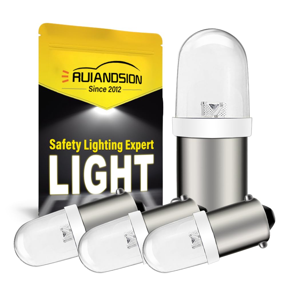 Ruiandsion BA9S LED Bulb 120V AC/DC Miniature Bayonet 9mm BA9s Base LED Replacement Bulb for Indicator Pilot Light,White (Pack of 4) โ image 1