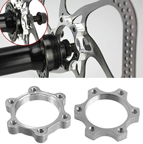 Bicycle Bike Freewheel Threaded Hubs Disk Disc Brake Rotor 6 Bolt Flange Adapter 44MM, 2 pcs/Pack