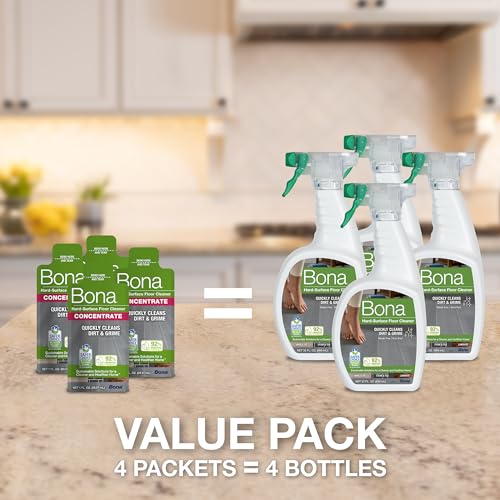 Image of Bona Multi-Surface Floor Cleaner Concentrate - 1 fl oz - 4-Pack - Residue-Free Floor Cleaning Solution for Bona Spray Mop and Spray Bottle Refill - For Stone, Tile, Laminate, and Vinyl Floors