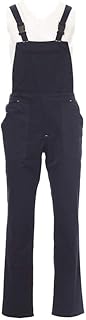 Trolley Tuta Pettorina da Lavoro Unisex Uomo Donna 100% Cotone Chiusura Patta con Zip Apertura Laterale Tasca al Petto Porta Badge Penna Metro Blu Navy