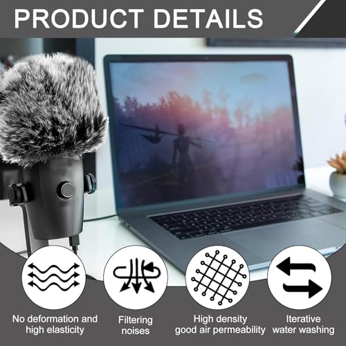 2pcs Blue Yeti Popschutz Satz, Mikrofonabdeckung,Mikrofon Windschutz, Windschutz Mikrofon Und Pelz-Popfilter Für Fell-Windschutz Für Mikrofon Schaum Pop Filter Für Professionelle Aufnahmen Im Freien