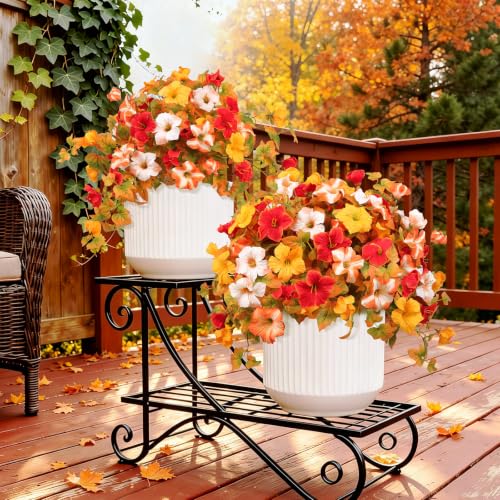 Artificial Fall Flowers UV Resistant Outdoor Porch Window Box Decor 2pcs - image 6