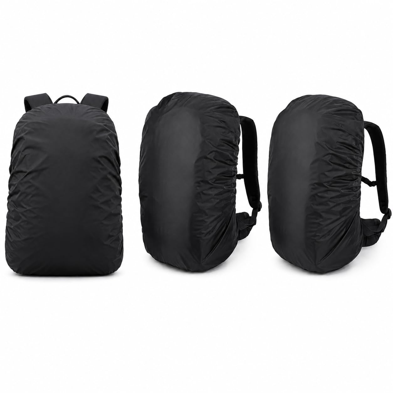 Waterproof Backpack Rain Cover for Travel, Trekking & Bike Riding | Lightweight Dustproof Bag Cover with Storage Pouch | Fits 20L–35L Laptop, School & Travel Backpacks (Pack of 3, Black)-image-12