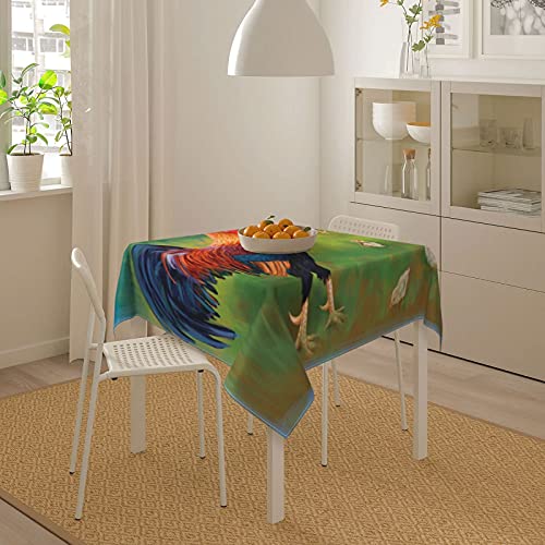 Fiephvsa Tablecloth Brightly Colored Rooster With Chickens Waterproof Washable Square Table Cloth Cover For Dining Room Kitchen Decoration 54"X54" #TOP3