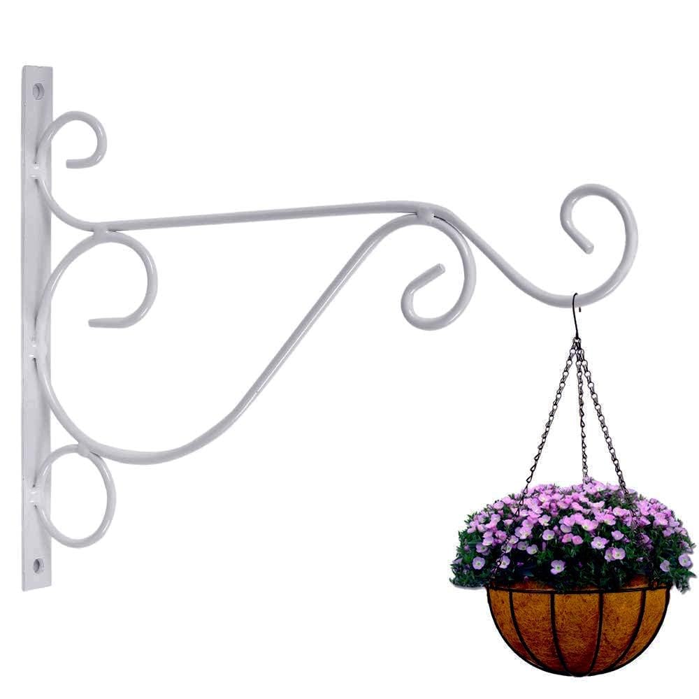 Strong Metal Wall Hook – Heavy Duty Decorative Bracket for Hanging Planters, Lanterns, Wind Chimes, Bird Feeders & Coats – Perfect for Indoor & Outdoor Use (White, Pack of 1)-image-11