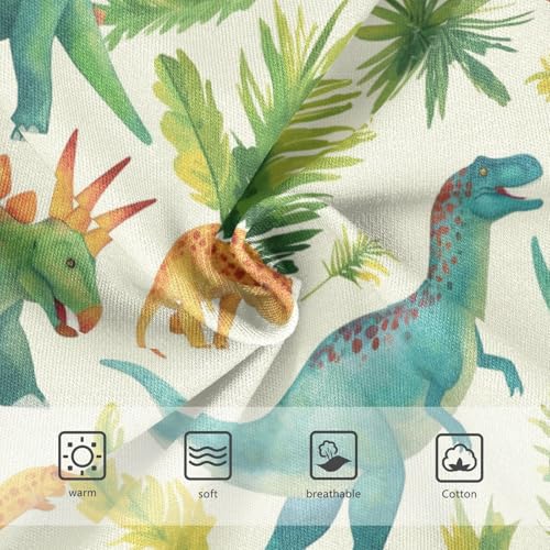 Wusikd Watercolor Dinosaurs Girls' Underwear Cotton Palm Leave Trees Girls Briefs Soft Toddler Underwear 2T3