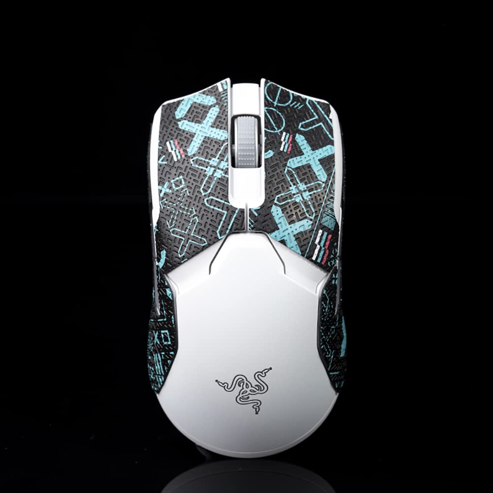 Hokeyio DIY Handmade Suck Sweat Mouse Grips Skates for Razer Viper Ultimate Wireless No Mouse Print Set-Blue