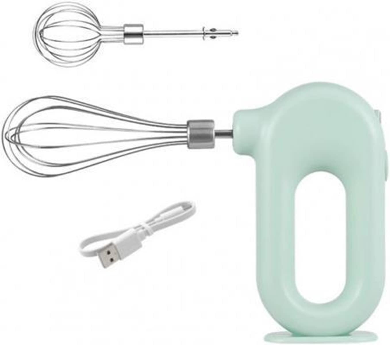 Egg Beater 1 Set Egg Mixer Eco-friendly High Speed Handheld Electric Food Flour Blender for Home Kitchen Baking Cake Egg Beater Whisk (Color : Cyan) (Cyan)