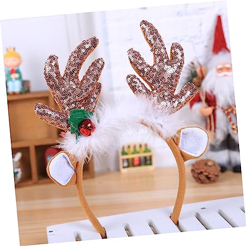 FRCOLOR 3pcs elk headband reindeer antlers headwear deer antlers headband deer party headdress red s hair band s Hair Hoop christmas sequins small s women's - Image 3