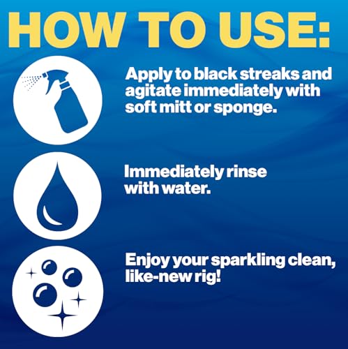 Image of Walex Premium RV /Marine Black Streak Remover - Powerful Exterior Cleaner for RVs, Campers, and Boats, Restores Original Shine, Removes Tough Stains & Scuff Marks, Easy Application, 32 oz