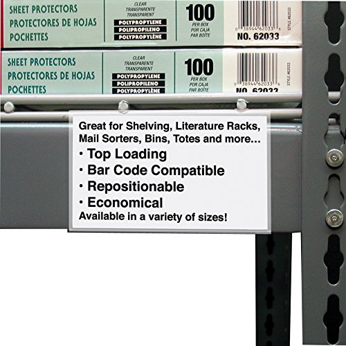 C-Line Best Value Peel and Stick Shelf/Bin Label Holders, Inserts Included, 3 x 5 Inches, 50 per Pack (87647)