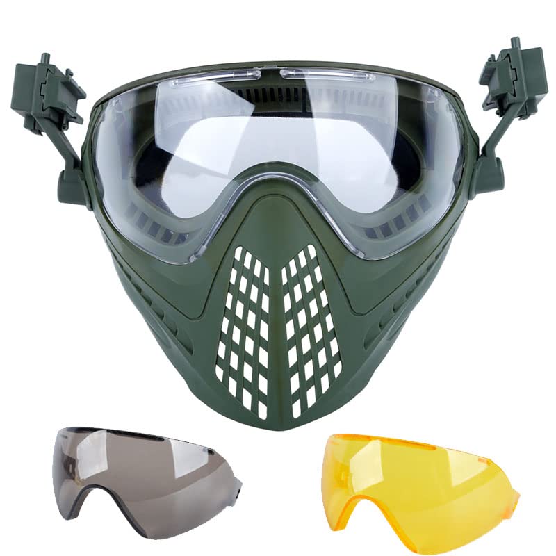 Tactical Fast Helmet Mount PC Mask with Goggles Outdoor Airsoft Paintball Shooting Sports Gear