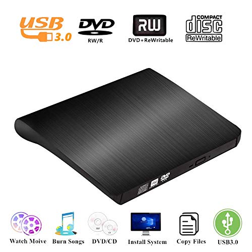 External CD DVD Drive USB 3.0 Portable CD DVD Player +/-RW Rewriter Disc Burner Reader For Mac Windows 10 XP Laptop PC Linux Os Apple Macbook Pro