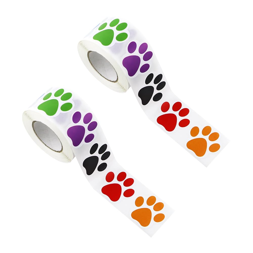 Wonmon Paw Print Stickers For Kids - Colorful Dog & Cat Paw Stickers For Crafts