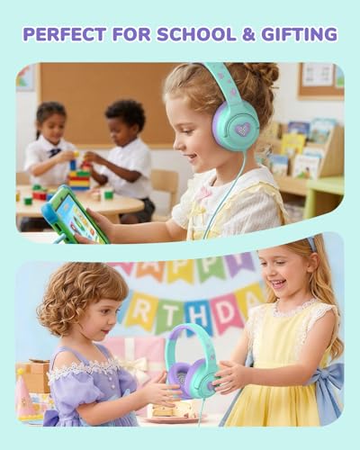 Image of iClever C371 Kids Headphones with Cord for School Boys Girls Travel Gift