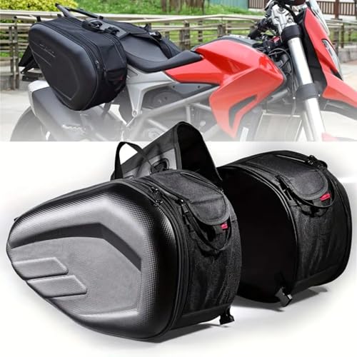 Image of 58L Saddle Bag for Bike Waterproof Rain Cover Double Side Reflective Strips Travel Side Box for Riders Oxford Cloth Tail Bag for Motorcycle with Zip Lock for Bike Carrier Extendable Storage