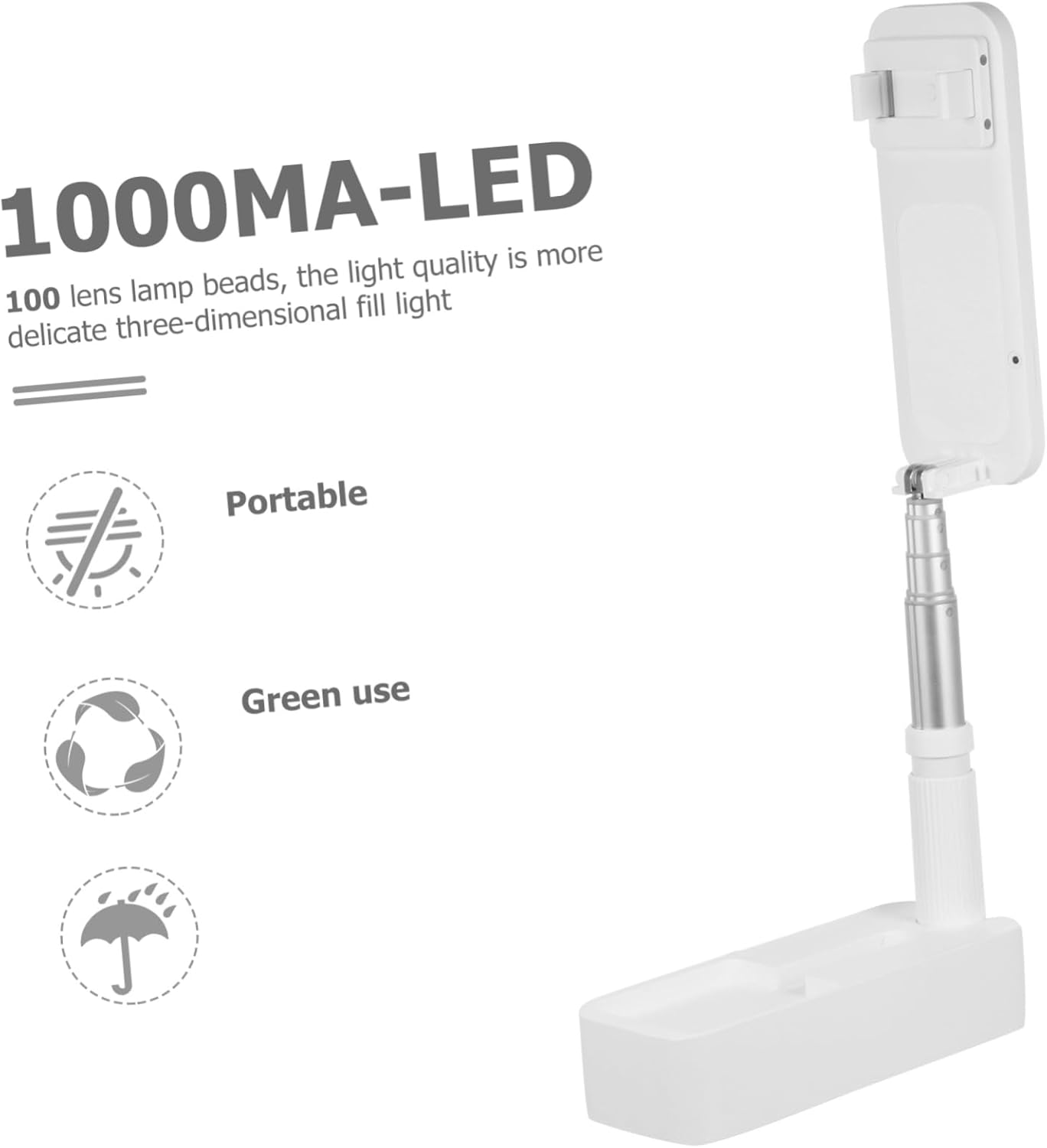 VILLCASE Wireless Live Broadcast Stand with Adjustable Fill Light Retractable Phone Holder for Content Creation Compatible with Smartphones Stable and Portable Multi-Functional Design